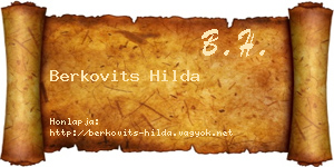 Berkovits Hilda névjegykártya